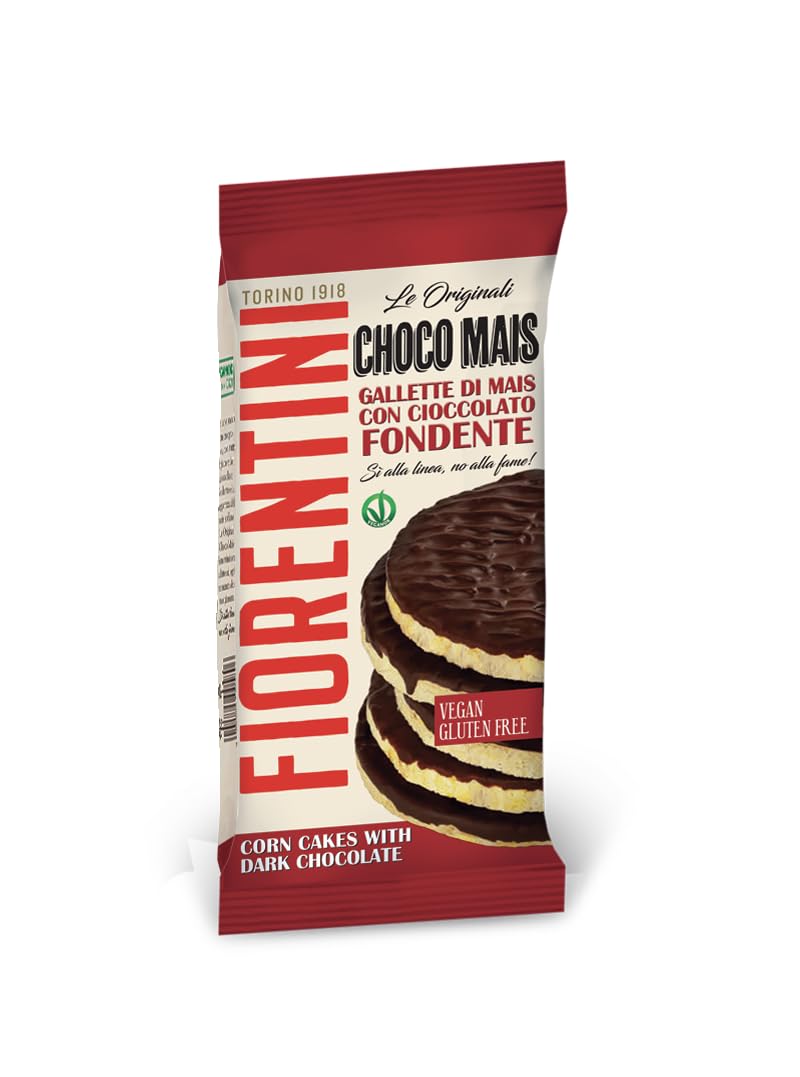 Fiorentini Choco Mais Gallette di Mais con Cioccolato Fondente Vegane e Senza Glutine (Gluten Free) 100g [CAIYA® BOX da 8 Confezioni]