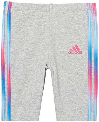 Adidas Girls' 2 Piece Cotton Tee 3-Stripe Tight Set, Pink, 2T #TOP4