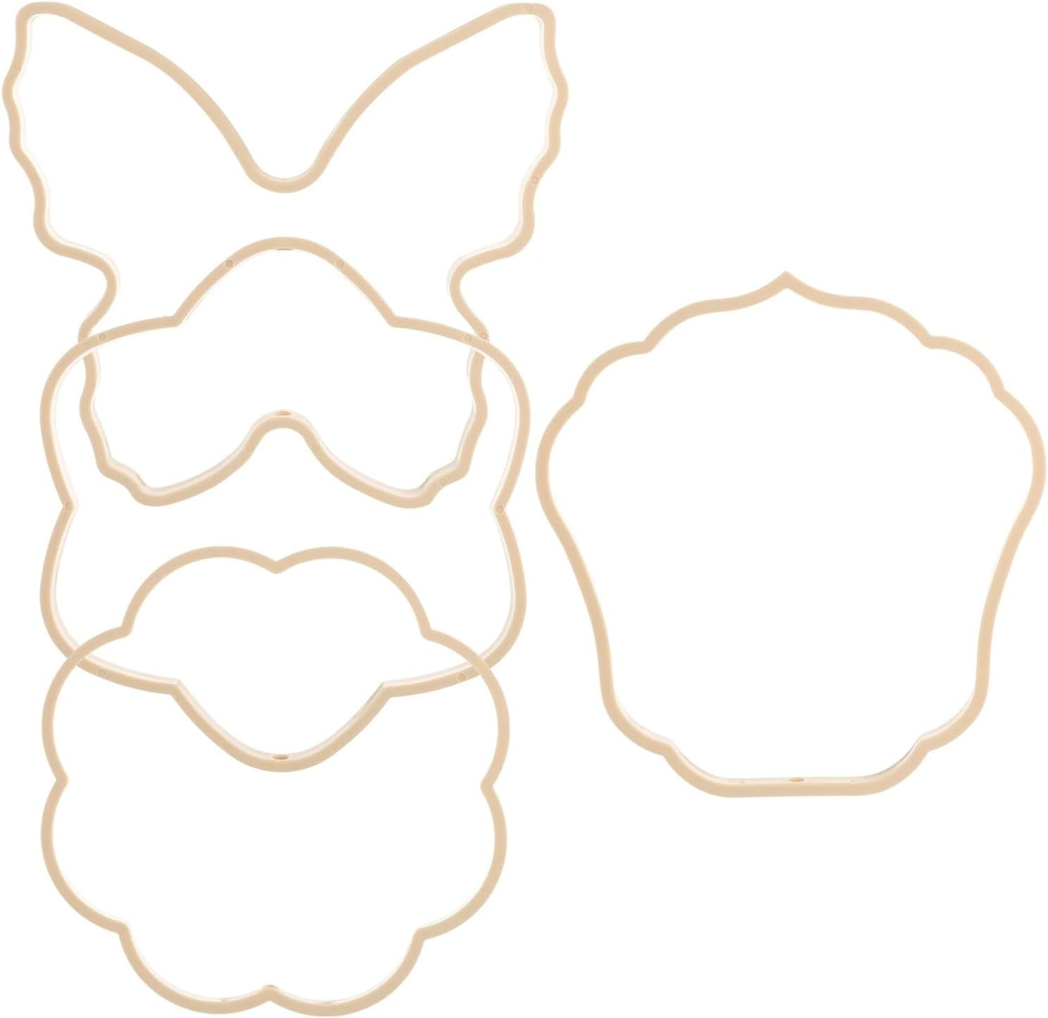 4Pcs DIY H Fan Frame Round Lace Decorative Plastic Diy Craft Fan Frame Bridal Wedding Craft Frames for Home Art