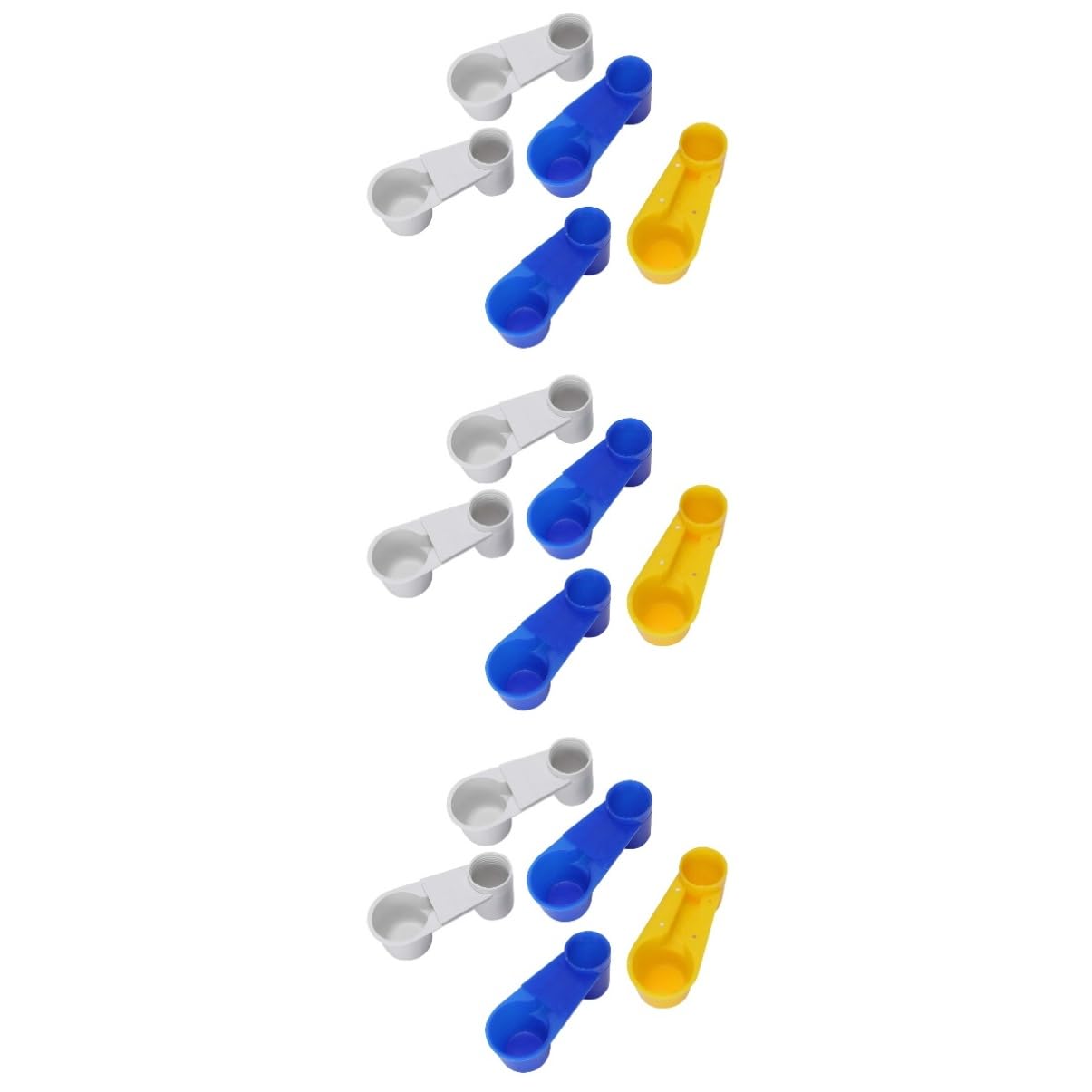 Angoily 3sets Auto Bird Cage Water Cup 2 Port Water Dispenser Plastic Feeder Cup for Parrot Pigeon Pet Shop 5pcs*3