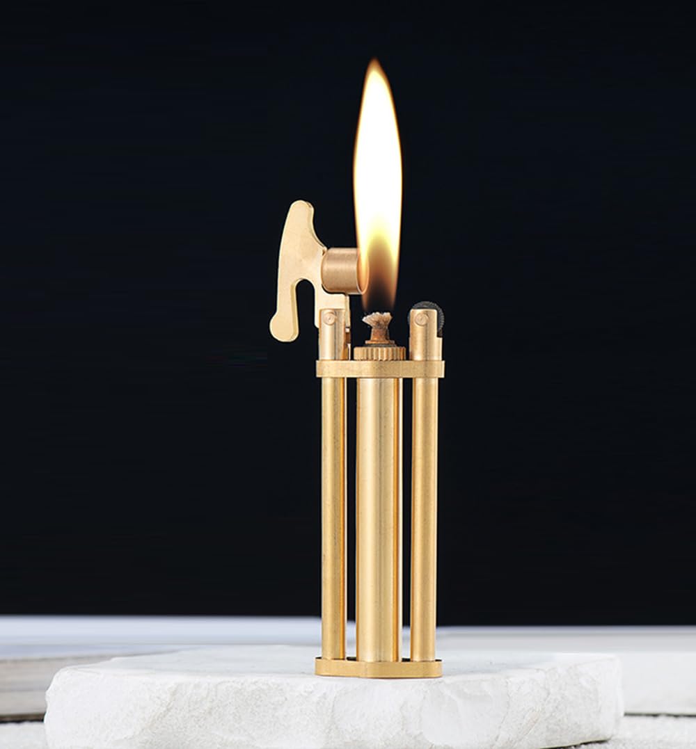 Briquet à kérosène rechargeable flamme douce pour bougie et décoration rétro rétro en laiton