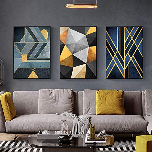 Décoration murale moderne nordique en toile 3 pièces 70x100cm sans cadre