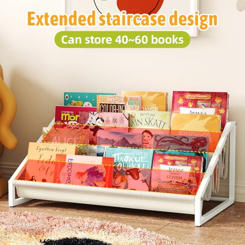Image of Aokitsink Toddler Bookshelf,Montessori Bookshelf,Bookshelves for Toddlers and Nursery,4 Tier Baby Bookshelves for Kids Rooms,Nursery,Playroom,Baby Room, Small Children Classroom