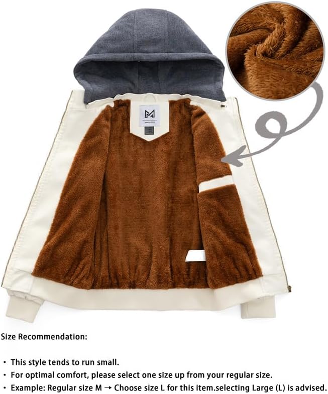 GGleaf Women's Faux Leather Jacket Waterproof Motorcycle Bomber Jacket Vintage PU Moto Biker Coat - Image 4