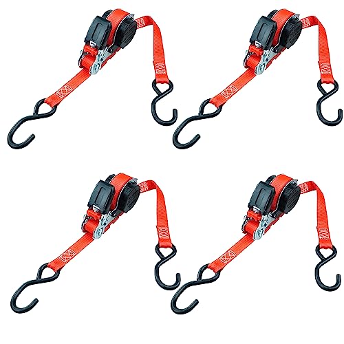 DAJAVE 2 Stück Automatik Spanngurt 3,5m - Ratchet Strap Mit S-Haken 700kg