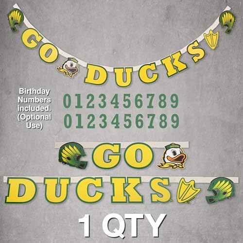 University of Oregon Celebration Banner–9 ft. Long Party Banner-Perfect for Party Decorations, Green & Yellow Party Décor-Great for Graduation-Birthdays-Dorm-by Havercamp Flag Bunting Garland Pennant by Havercamp - Used condition - Image 2