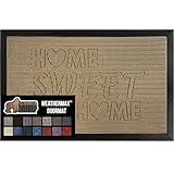 Gorilla Grip Original Durable Rubber Door Mat, 29x17, Heavy Duty Doormat for Indoor Outdoor, Waterproof, Easy Clean, Low-Profile Rug Mats for Entry, Patio, High Traffic Areas, Beige Home Sweet Home