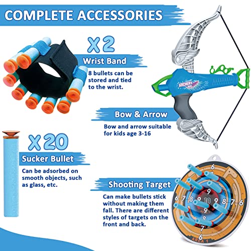 Britik Toys for 3-8 Year Olds: Bow and Arrow Set Kids Birthday Gifts for Boys and Girls Aged 3-8 Outdoor Garden Games Archery Set - Image 3