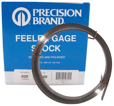 Precision Brand PBH-15 High Carbon Steel Coil Feeler Gage Stock .015 Inch Thick x 1/2 Inch x 25' Coil, C1095 Hard Steel