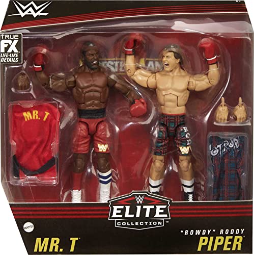 Wwe Mr. T Vs “Rowdy” Roddy Piper Elite Collection 2-Pack 6-In Action Figure With Boxing Robes & Swappable Hands, Posable Collectible Gift For Wwe Fans Ages 8 Years Old & Up #TOP5