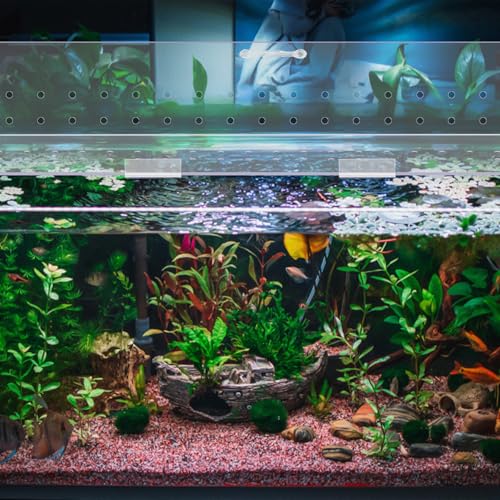 Image of Sieral Aquarium Polycarbonate Canopy Set 29 x 11.38 x 0.12 Inch for 20 /29 /37 Gallon Without Center Brace Aquariums Cover Fish Tank Lid with a Hook Knife, Breathable Hole, Handle Clear