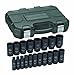 GearWrench 84934 1/2-Inch Drive Impact Socket Set Deep SAE, 19-Piece