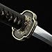 Auwiy Tachi Sword, 41 inches Fully Handmade High Hardness Pattern Steel Real Japanese Katana Samurai Sword with Scabbard Rosewood (Tachi Sword)