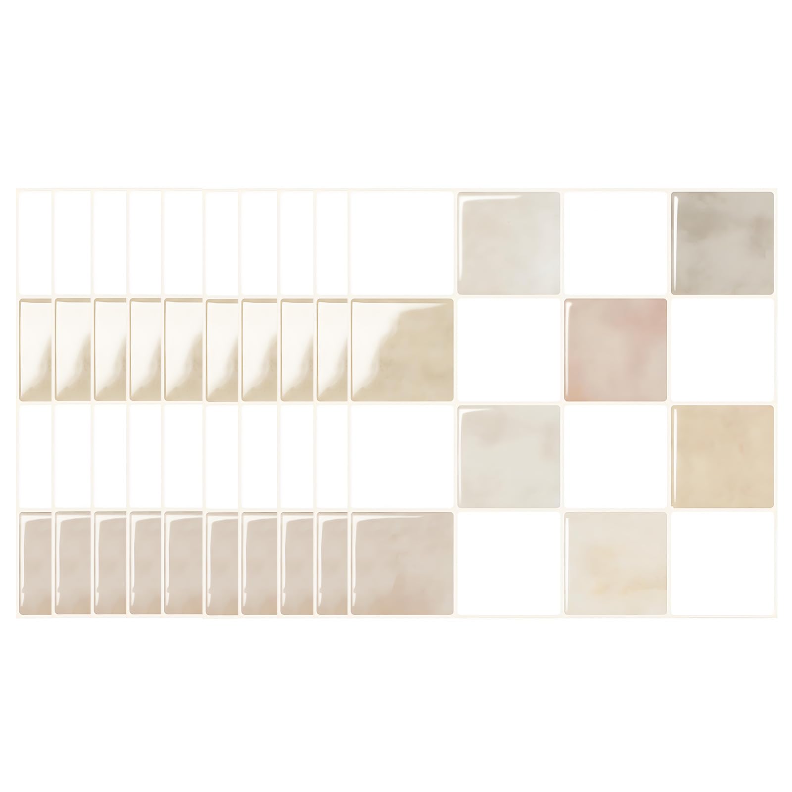 Kaeltsyn 10 Sheets Modern Geometric PET Wall Tiles for Home Renovation Easy Maintain Peels and Stick Backsplash
