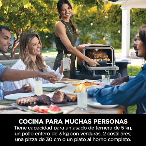 Miniatura 12 de Ninja Woodfire Horno Eléctrico De Exterior 8 En 1, Horno Para Pizza, Asador A Alta Temperatura Y Ahumador Con Rejilla, Bandeja Pro-Heat Y Otros Accesorios, 6 Ajustes Para Pizza, Naranja, Oo101eu