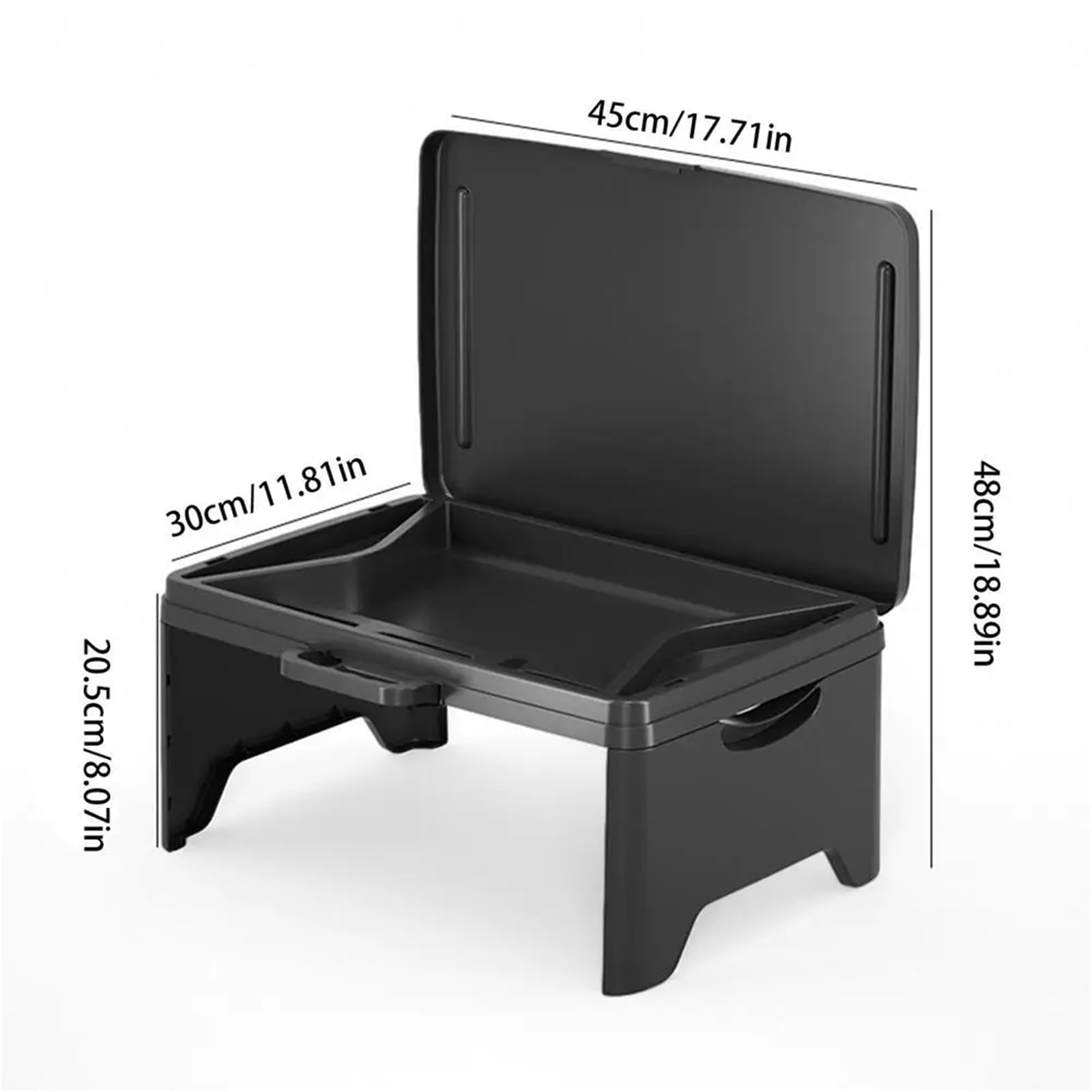Tragbarer faltbarer Betttisch, multifunktional, zum Schreiben, Essen & Zubehör, vielseitiger Autotisch (schwarz), ideal für Zuhause und Reisen