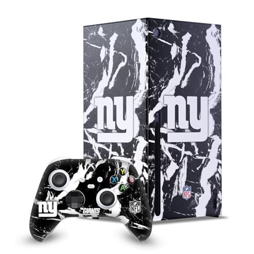 Ensemble de skins New York Giants Xbox Series X avec motif marbre officiel de Head Case