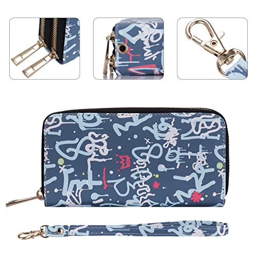 Image of XEYOU Double Zipper Long Clutch Wallet Cellphone Wallet for Women with Removable Wristlet Strap for Credit Card, Cash, Coin, Bill