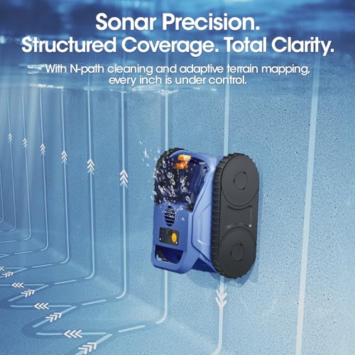 Image of Cordless Robotic Pool Vacuum with Smarter Navigation & Track Drive, Dual 180W Brushless Motors, Wall & Waterline Climbing, 150-Min Runtime, for Inground & Above-Ground Pools up to 2,150 Sq. Ft.
