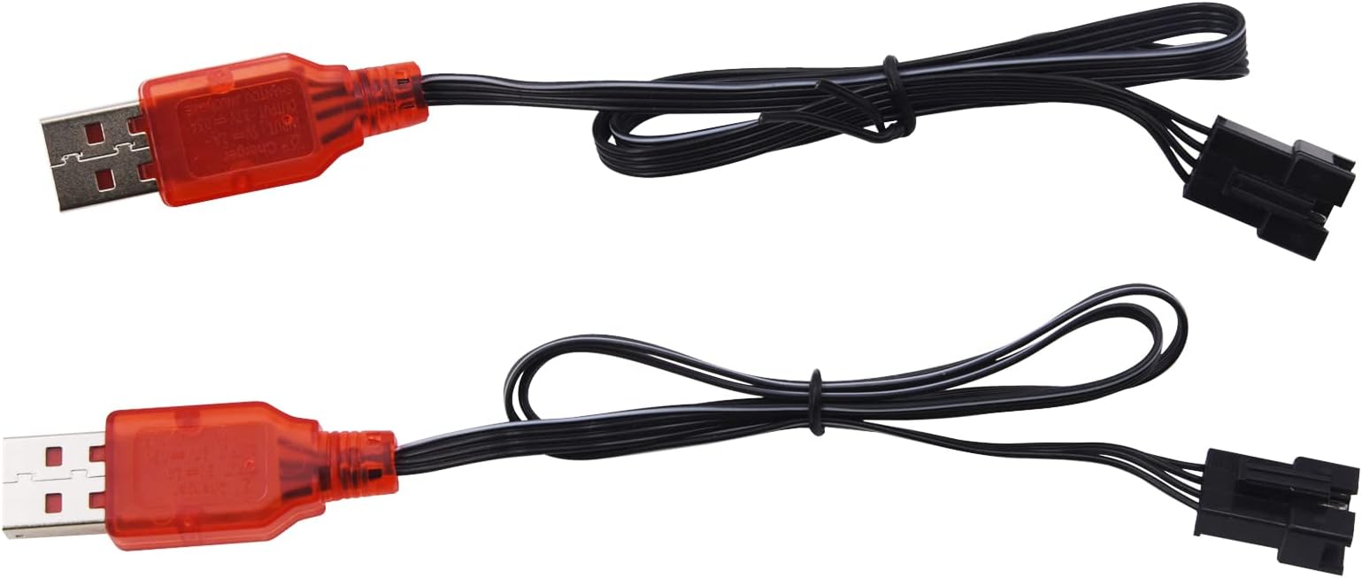 Blomiky 2 Pack SM-4P Blaster Toy Charger Cable for Electric Gel Ball Toy - Cable 4