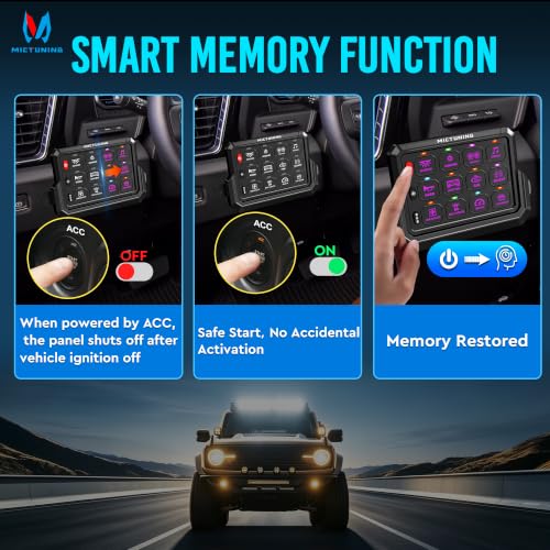 Image of MICTUNING P1s-AC Wireless 12 Gang Switch Panel 262FT with App Control