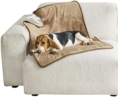 LE SURE Hundedecke Wasserdicht，80x100cm wasserdichte Decke Sofa,Kamel | Hundedecke für unterwegs, mittelgroße Hunde Decke Fleece waschbar, Katzendecke flauschig und weich für Bett,