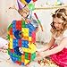 Lemicin Number 8 Pinata Building Blocks 8th Birthday Party Decorations with Pinata Stick Blindfold for Kids Happy Birthday Building Block Theme Party Supplies (Small, 16 x 10.6 x 3 In)