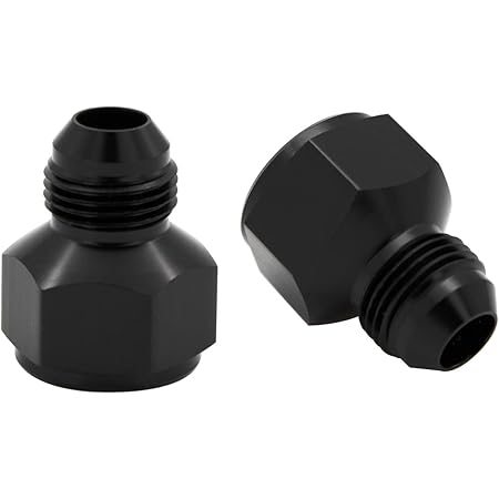 -12AN Male To Female Union With 1/8" NPT Side Port - Black Fitting For Fuel & Oil Lines