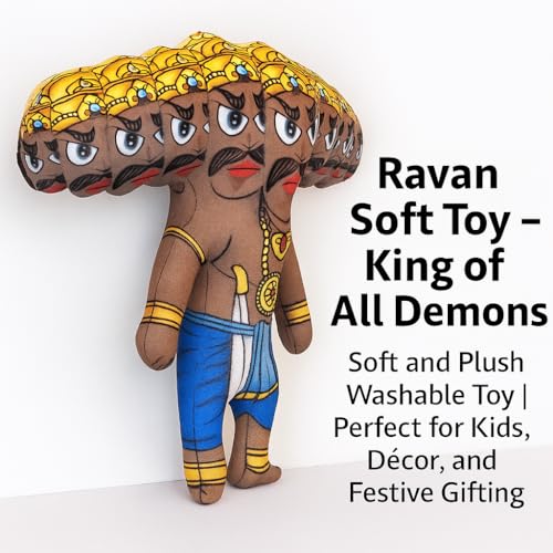 Image of Radha Krishna Soft Plush Washable Cotton Stuffed Toys for Kids Pack of 2 (RAVAN Soft TOY-983)