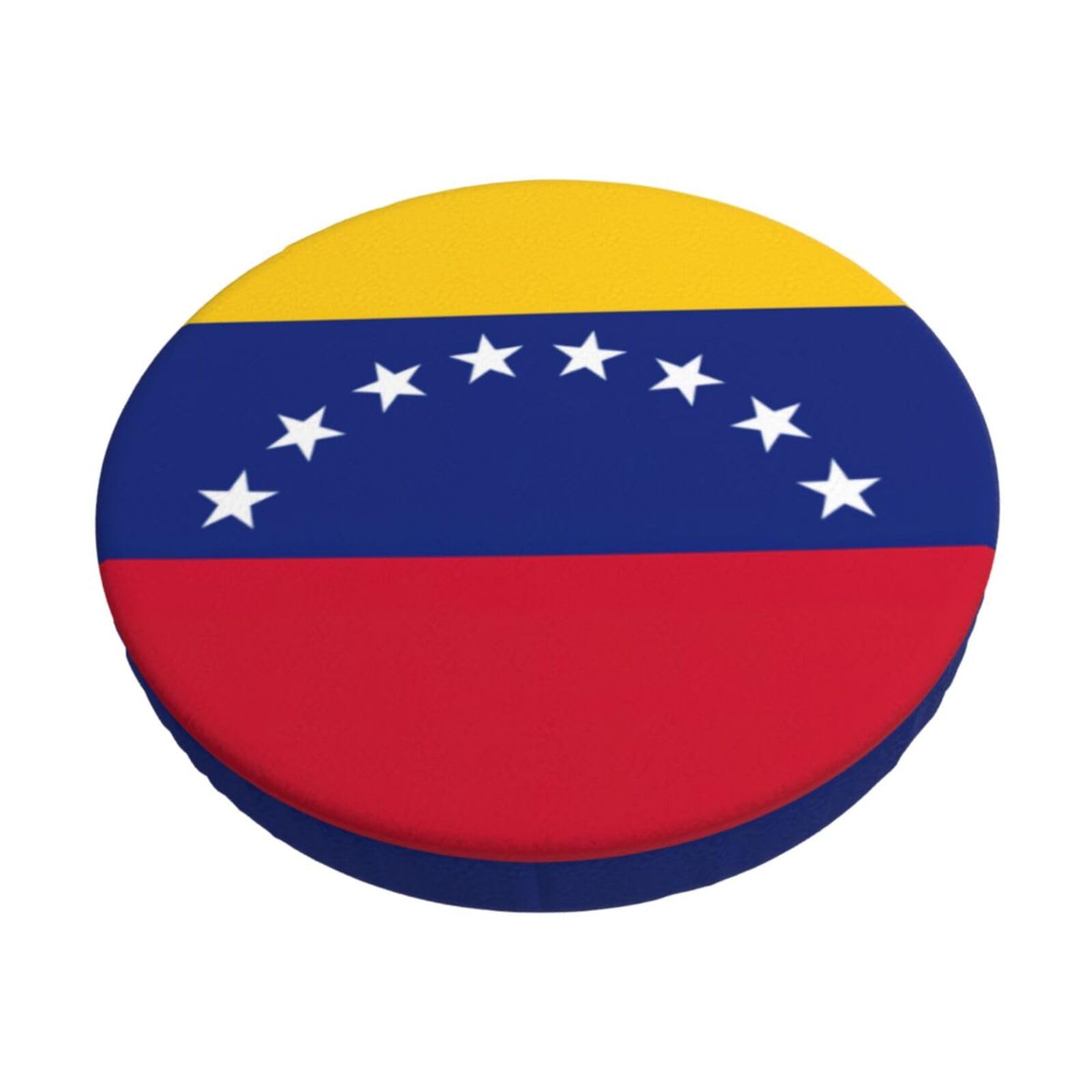 ACVnbm Flag Of Venezuela Print Round Bar Chair Cushion Cover, Elastic Chair Protector For Kitchen Bar Dining