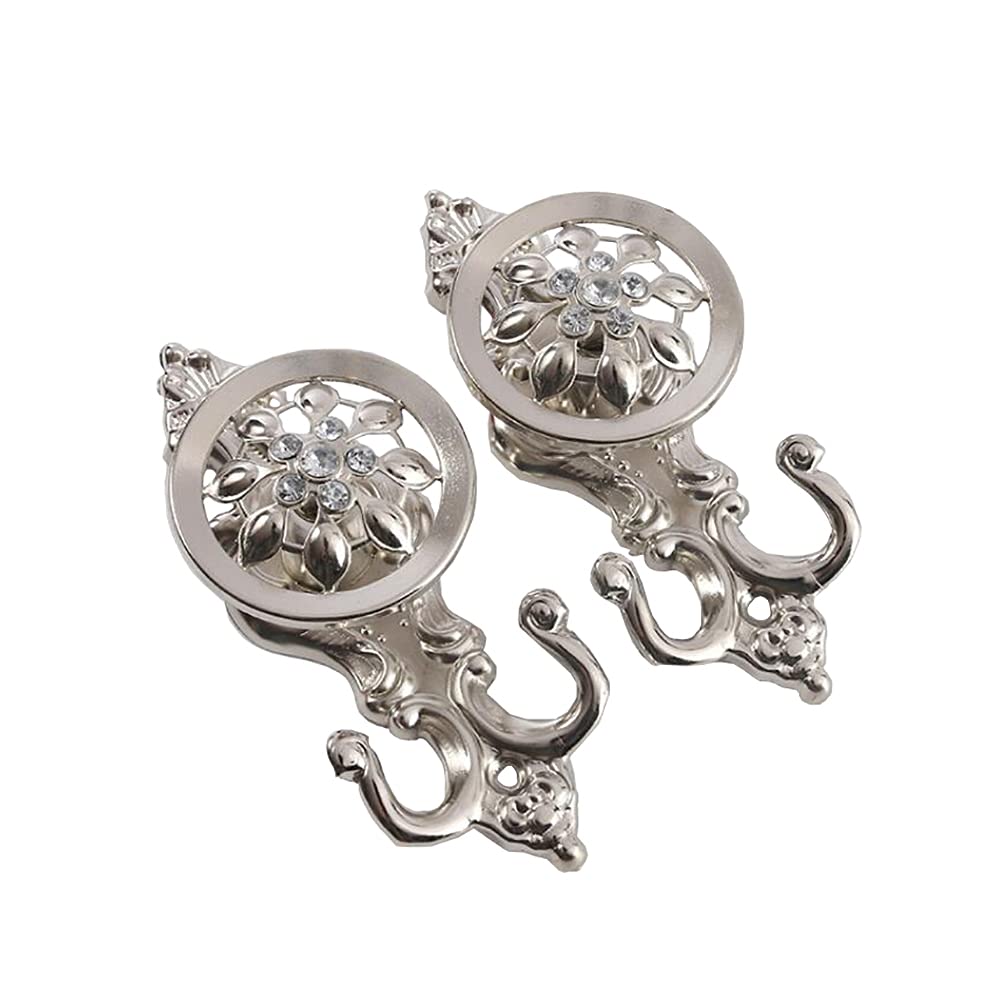 Hsthe Sea Bronze 2Pcs Crystal Curtain Hold Back Tieback Wall Hook Decor Pothook Holder