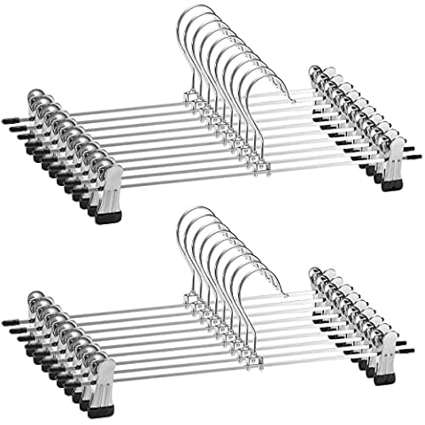 Gurkkst 20 Stück Metall Hosenbügel Kleiderbügel 35cm Chrom Eisen Hosenbügel Cover