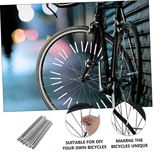 Gogogmee 24Pcs Bicycle Reflective Strip Kids Decor Gray Decor Bike For Kids Spoke Reflector Safety Bike Spokes Wheel Reflective Clips Kids Bike Warning Strip Bicycles Reflective Clip Rim #TOP3