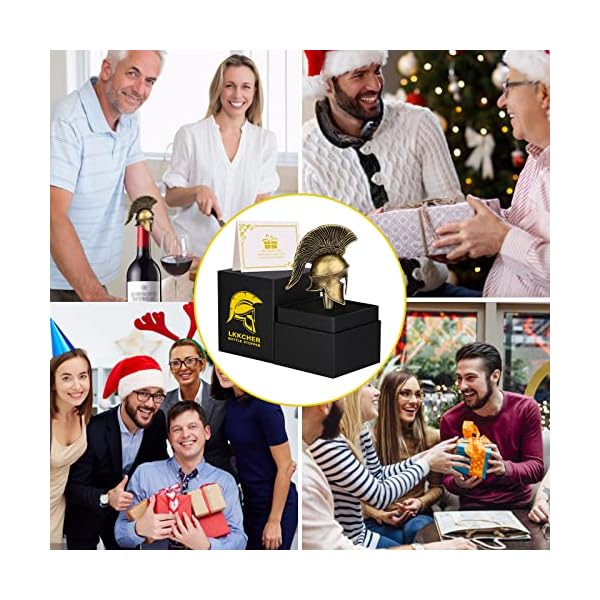 LKKCHER Tapón Botella Vino de Casco Vintage de Guerrero de Roma, Accesorios Vino, Regalos Vino Hombre Cumpleaños… - Imagen 6