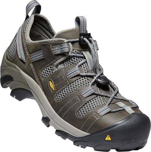 KEEN Utility Men's Atlanta Cool Low Height Breathable Steel Toe Work Shoes, Gargoyle/Midnight Navy, 13 - Thumbnail 7