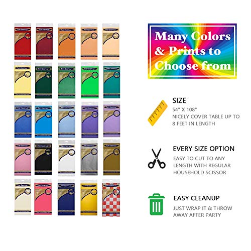 Party Essentials Heavy Duty Rectangle Plastic Table Cover Available in 24 Colors, 54 x 108, 3-Count, Royal Blue - Image 5