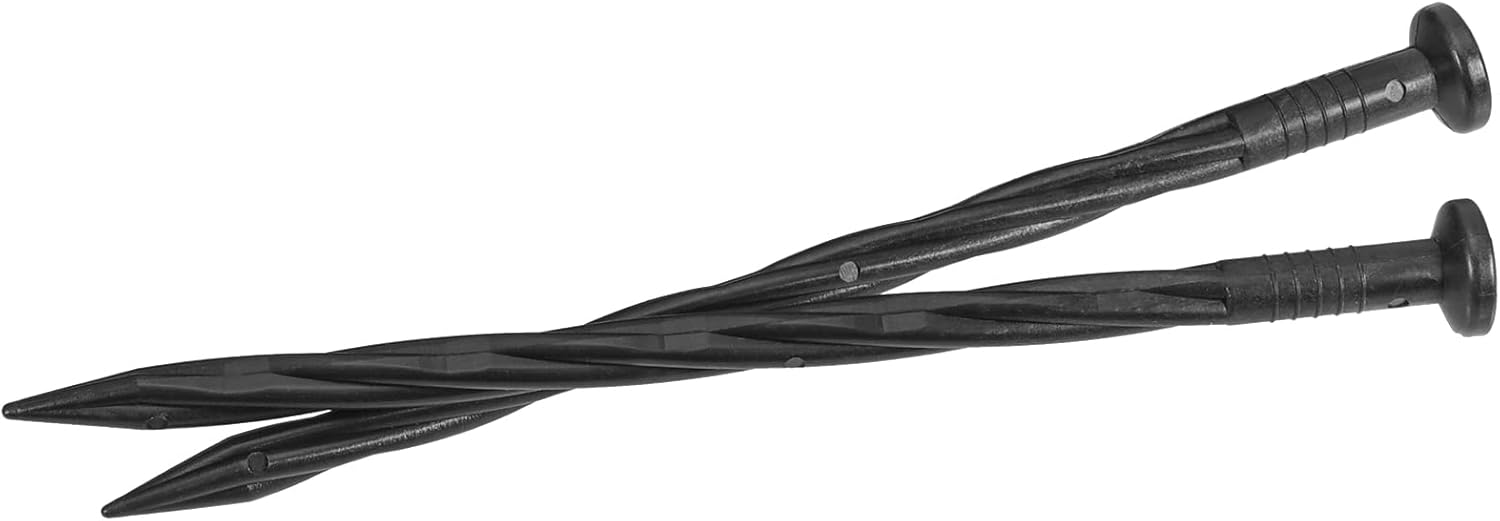 SINJEUN 200 PCS 8 Inch Plastic Edging Nails, Spiral Landscape Anchoring Spikes, Garden Edging, Weed Barriers, Turf, Tent