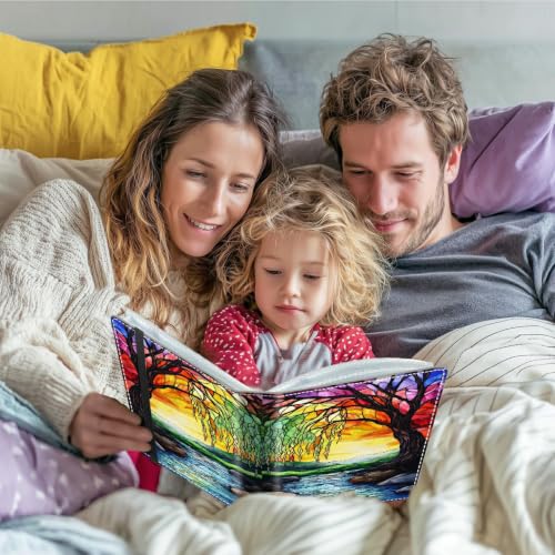 Image of Photo Album 4x6 120 Photos with Strong Elastic Band, Stained Glass Tree | Large Capacity Premium Leather Picture Album, Portable Wallet Albums Photo Book for Family Anniversaries Wedding Baby