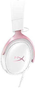 HyperX Cloud III Wired Gaming Headset, PC, PS5, Xbox Series X|S, Angled 53mm Drivers, DTS, Memory Foam, Durable Frame, Ultra-Clear 10mm Mic, USB-C, USB-A, 3.5mm Pink