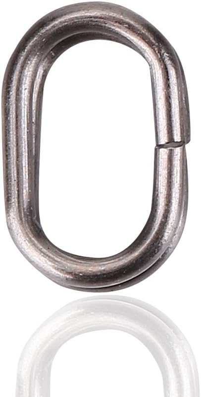 Keenso 100Pcs Fishing Split Rings ，Stainless Steel Oval Split Rings Swivel Snap Carp Fishing Tackle Connector