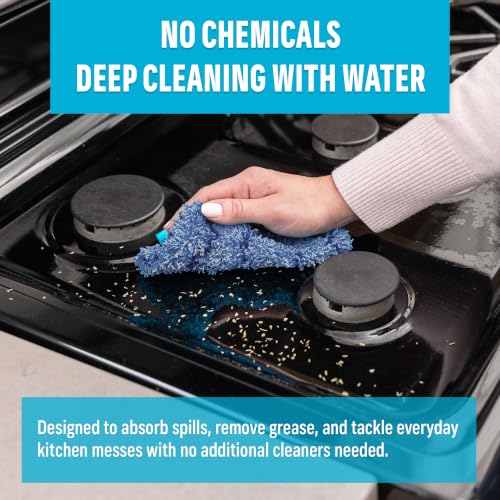 Image of E-Cloth Kitchen Dynamo, Premium Microfiber Non-Scratch Kitchen Dish Scrubber Sponge, Ideal for Dish, Sink and Countertop Cleaning, 100 Wash Guarantee, Blue, 2 Pack