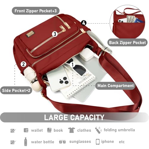 Image of NPBAG Crossbody Bag for Women, Shoulder Purse Handbag Messenger Bag, Trendy Pocketbooks, Waterproof and Multi-Pockets