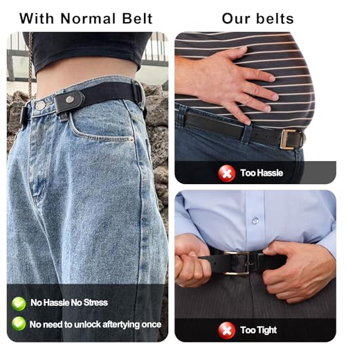 Seamless Elastic Belt for Men and Women, Adjustable No-Buckle Invisible Waistband for Jeans, Pants, Trousers, and Shorts2