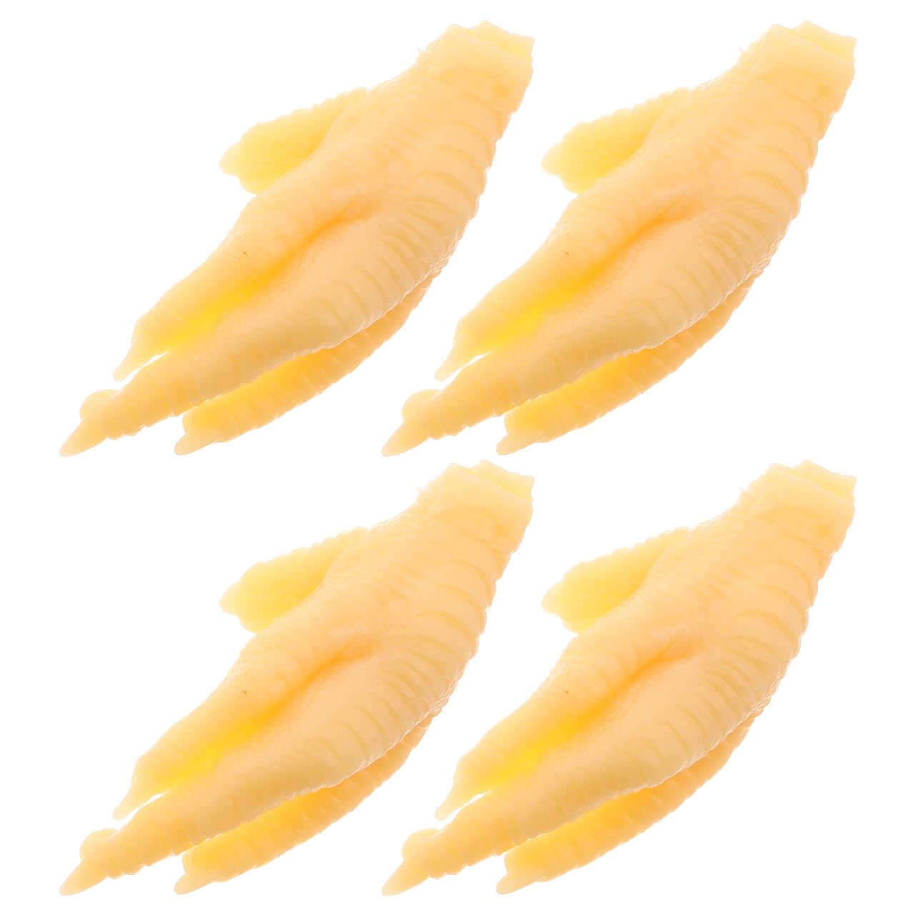 BESTonZON Realistic Artificial Chicken Feet 2.76 Inch Fake Food Props Set of 4 for Home Party Decoration Photography Restaurant Display