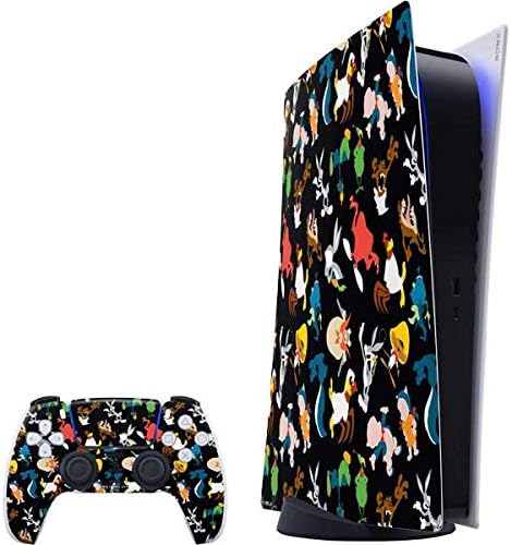Skinit Decal Gaming Skin Compatible with PS5 Digital Edition Bundle - Officially Licensed Looney Tunes Identity Pattern Design