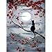 Moohue Beginner 14ct Counted Cross Stitch Kits Cat and Moon Handwork Embroidery Pattern DMC Cotton Thread Aida Cloth Needles Wedding Gifts Bedroom Decor(Cat and Moon)