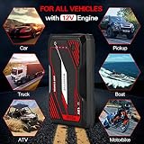 MOSIQTIVE Car Jump Starter, 1000A 10800mAh Portable Auto Battery Starter, Fast Restart 12V Car Battery Charger for Up to 7.0L Gas & 6.0L Diesel Engines with LED Indicators, USB QC, Battery Booster - 7