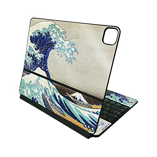 MightySkins Glossy Glitter Skin Compatible with Apple Magic Keyboard for iPad Pro 12.9" (3rd-6th Generation) - Great Wave of Kanagawa | Protective, Durable High-Gloss Glitter Finish | Made in The USA by MIGHTY SKINS - Used condition - US$5.34