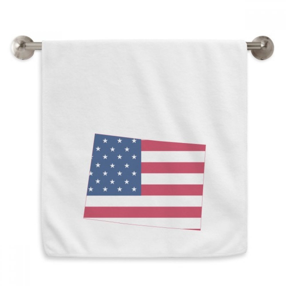 Débarbouillette Colorado pour le sport serviette douce blanche drapeau USA 13x29 inch