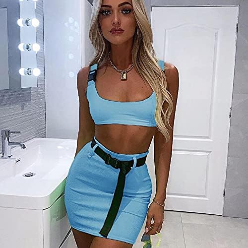 Women Sexy Buckle Tank Crop Top Mini 